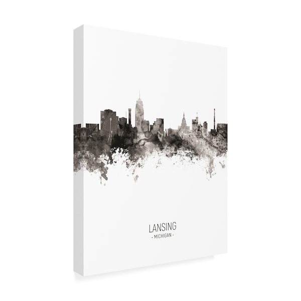 Michael Tompsett 'Lansing Michigan Skyline Portrait II' Canvas Art,24x32